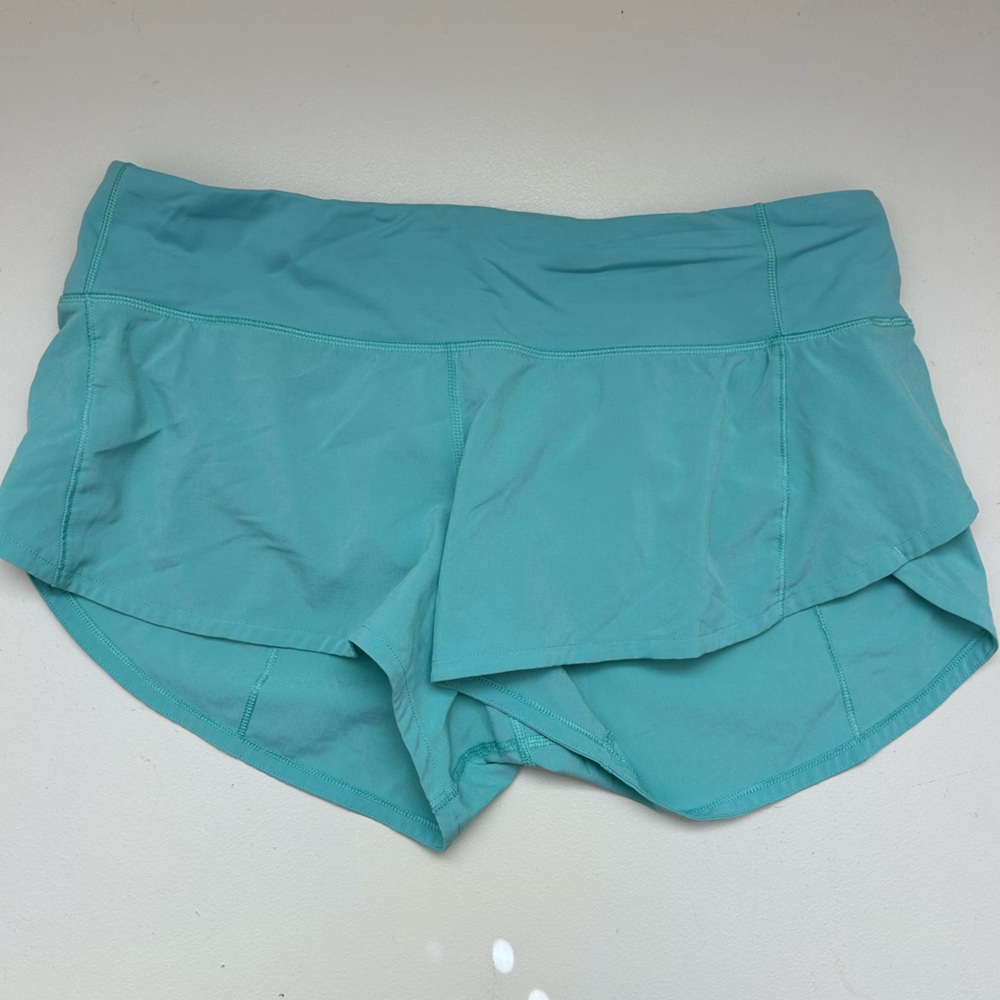 lululemon athletica SPEED UP Women's Teal Shorts 2.5